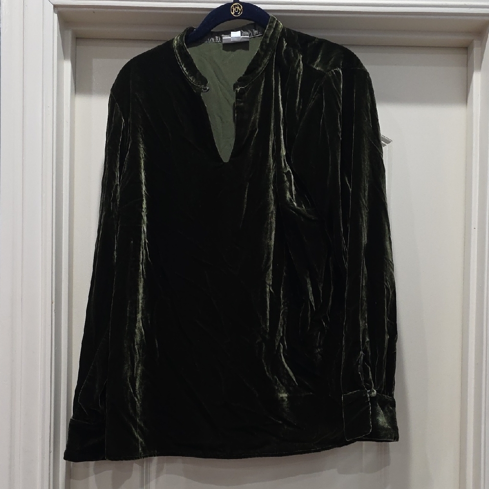 J. Jill Olive‎ Green Velvet Top